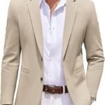 coofandy men's casual knit blazer two button lightweight sport coats suit jacket