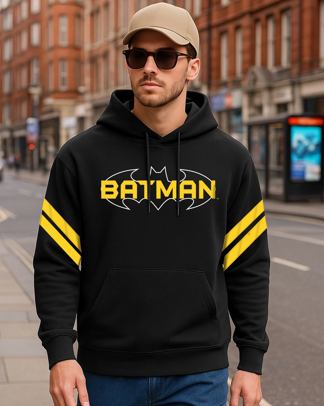 men's black batman graphic printed oversized hoodies men's black batman graphic printed oversized hoodies