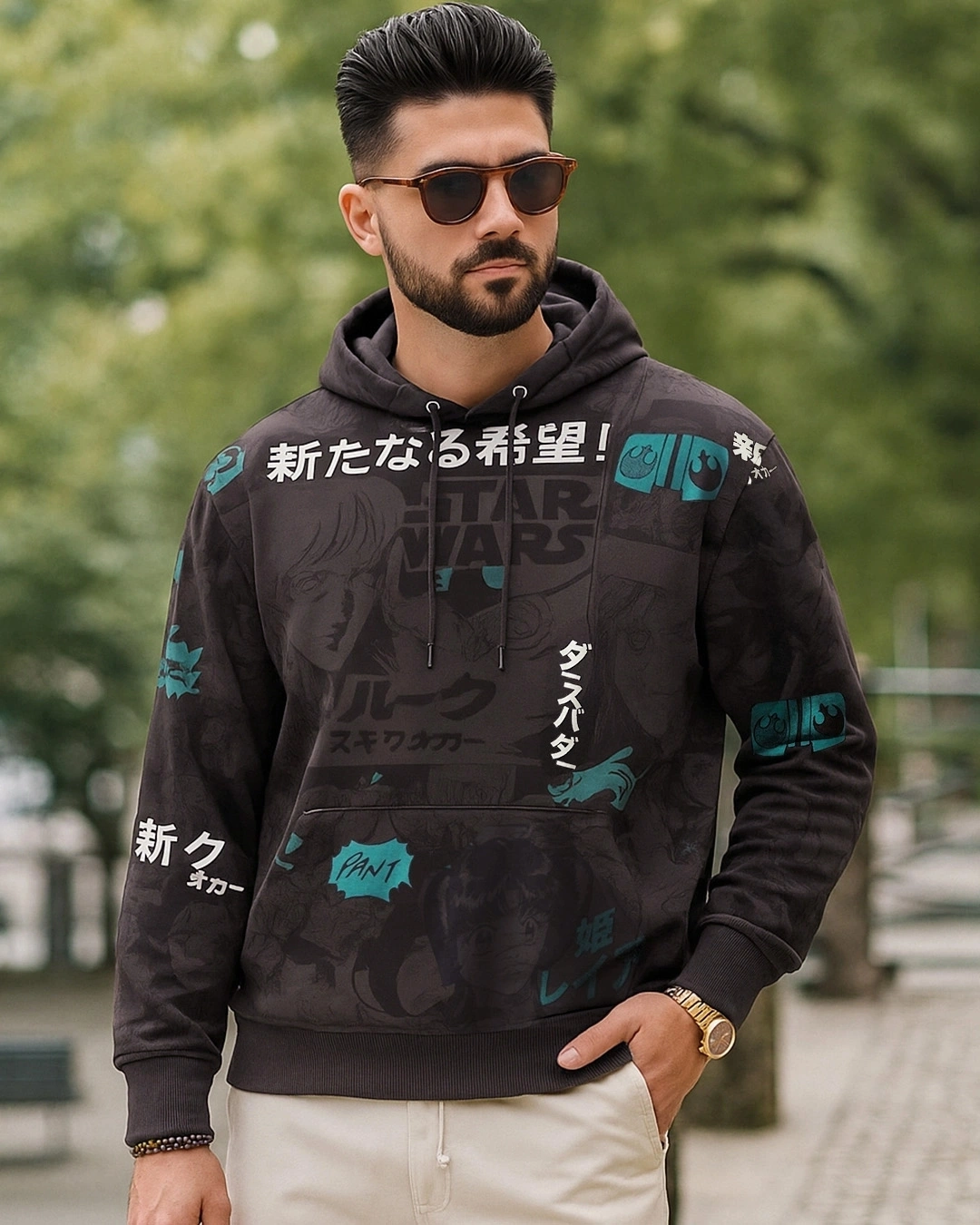 men's brown all over printed oversized hoodies men's brown all over printed oversized hoodies